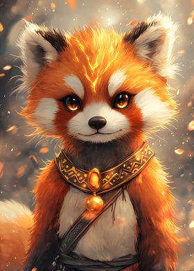 Red Panda with Golden Accents