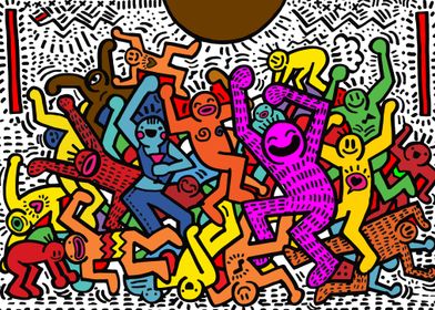 Colorful Dancing Figures