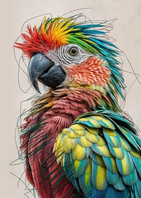 Colorful Parrot Portrait