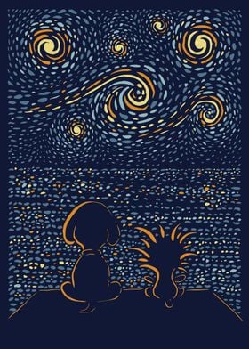 Starry Summer Night with Beagle