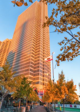 Golden Skyscraper in Autumn