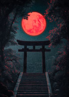 Red Moon Torii Gate