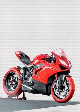 Red Ducati Motorcycle