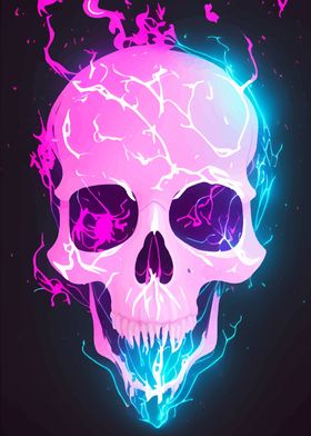 Neon Skull Art