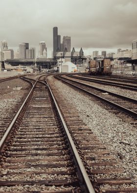 Train Tracks Cityscape