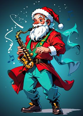 Santa Claus with Saxophone