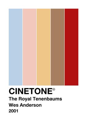 The Royal Tenenbaums Color Palette CINETONE Poster