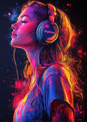 Woman Listening to Music