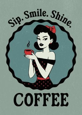 Retro Coffee Girl