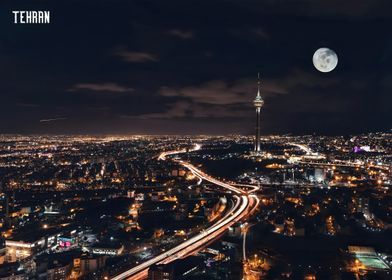 Tehran Night Skyline