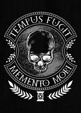 Tempus Fugit Memento Mori Skull Design