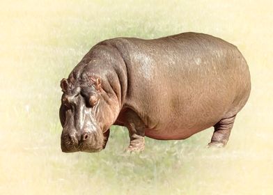 Hippopotamus in Grass