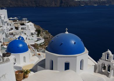 Santorini Church Domes