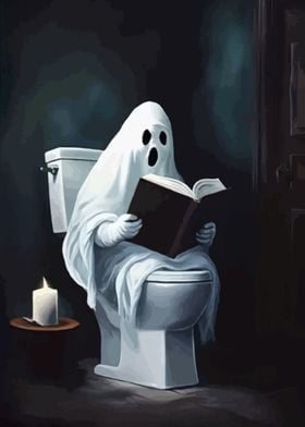 Ghost Reading on Toilet