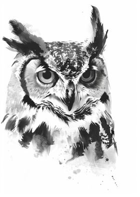 Watercolor Owl Portrait