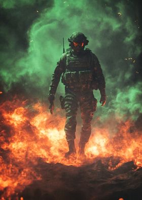 Soldier in Fire