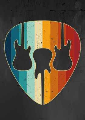 Guitar Pick Retro Vintage Design