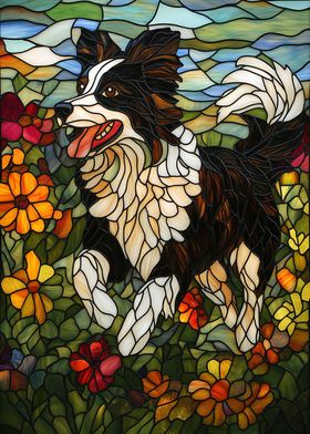 Stained Glass Border Collie