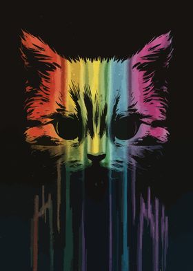 Rainbow Cat Portrait