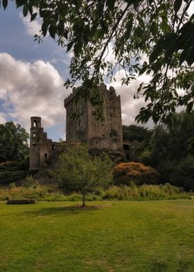 Stone Castle in Green Landscape