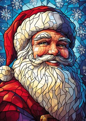 Stained Glass Santa Claus