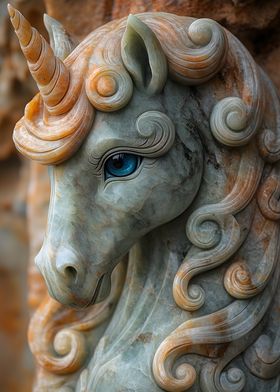 Jade Unicorn Sculpture