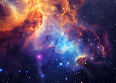 Vibrant Cosmic Nebula