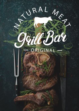 Natural Meat Grill Bar Logo