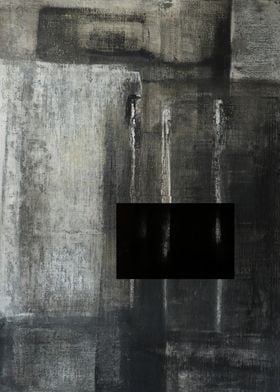 Abstract Grey and Black Painting Transfixions