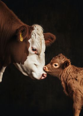 Cow and Calf Nosing