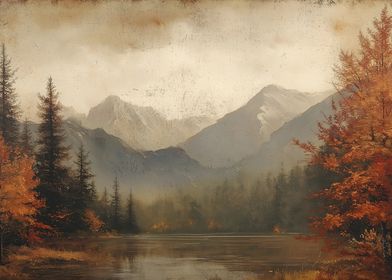 Autumn Mountain Lake Landscape