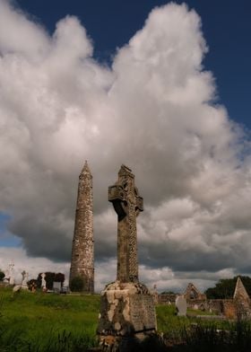 Stone Cross and Round Tower