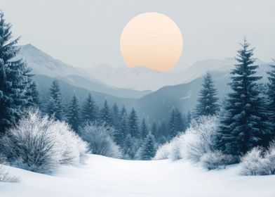 Snowy Mountain Landscape