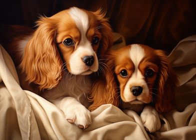 Two Cavalier King Charles Spaniels