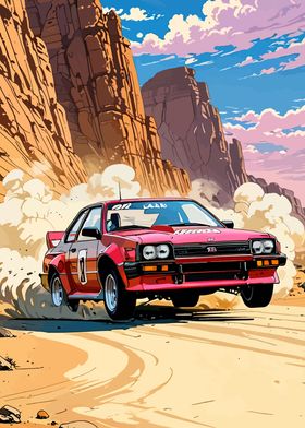 Rally Car in Desert