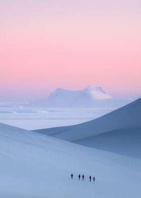 Snowy Mountain Range at Sunset