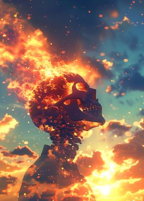 Burning Skull Sunset