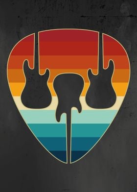 Guitar Pick Retro Design