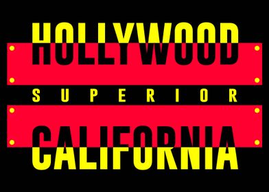 Hollywood California Graphic