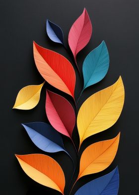 Colorful Paper Leaves