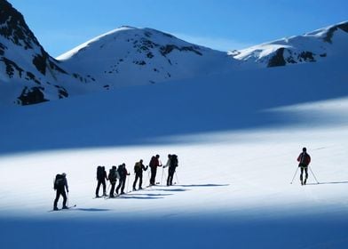 Skiing in the Mountains