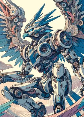 Mecha Anime Bird Robot