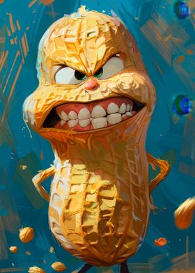 Angry Peanut Cartoon