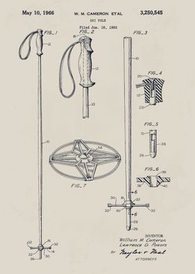 Ski Pole Patent Illustration