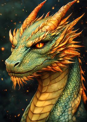 Golden Dragon Portrait