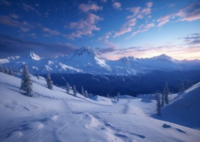 Snowy Mountain Landscape