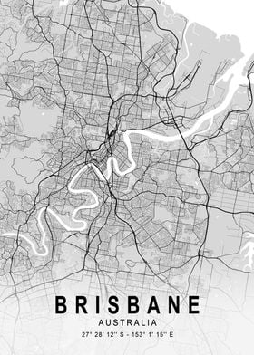 Brisbane Light City Map