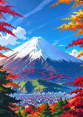 Mount Fuji Autumn Landscape