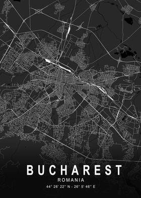 Bucharest Dark City Map