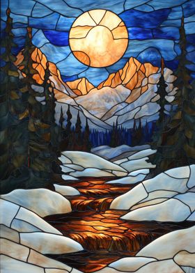 Stained Glass Mountain Stream